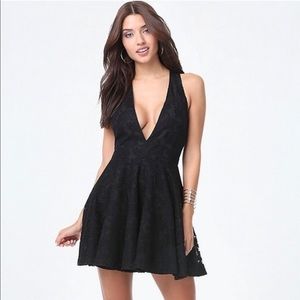 Bebe Francesca Deep V fit and flare NWT